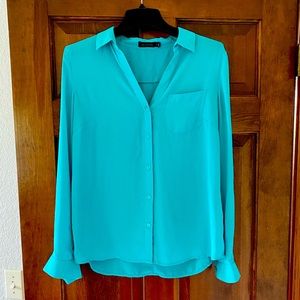 The Limited teal button down blouse